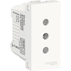 Enchufe 2P+T 10/16A 250V Schuko Blanco Antibacteria