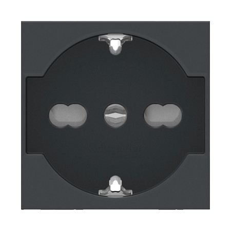 Enchufe 2P+T 10/16A 250V Schuko Grafito