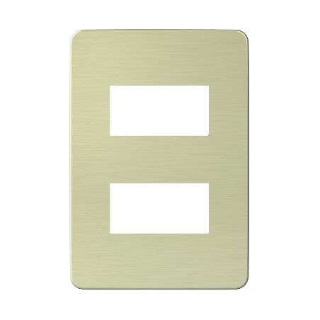 Placa 2 Modulos Blanco/Aurora Gold