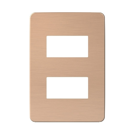 Placa 2 Modulos Blanco/Magma Copper