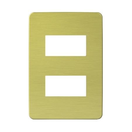Placa 2 Modulos Blanco/Solar Yellow