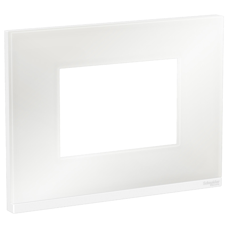 Placa 3 Modulos C/Soporte H Vidrio Blanco
