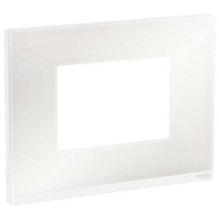 Placa 3 Modulos C/Soporte H Vidrio Blanco
