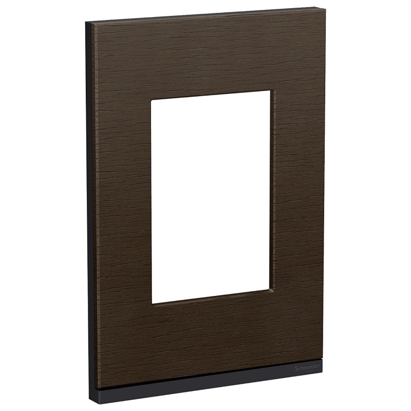 Placa 3 Modulos C/Soporte V Madera Wengue