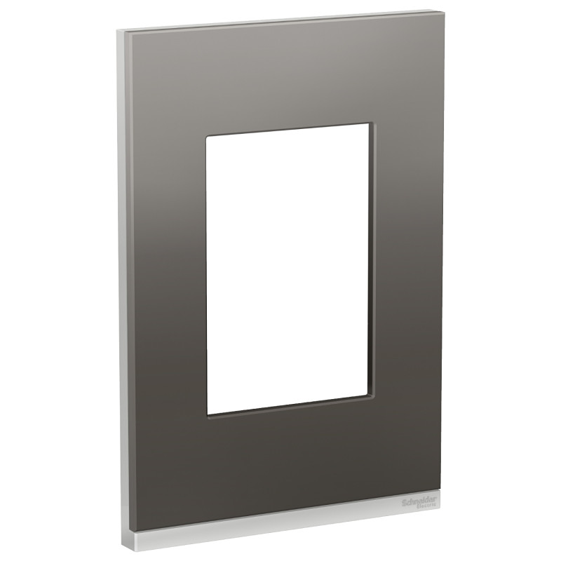 Placa 3 Modulos C/Soporte V Metal Gris