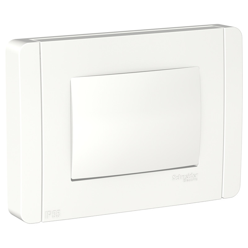 Placa Interperie IP55 P/3 Modulos C/Soporte Blanco