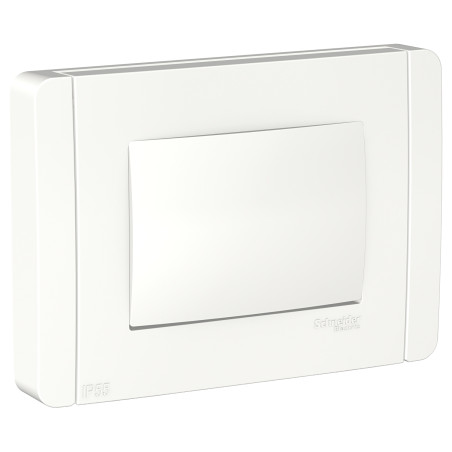 Placa Interperie IP55 P/3 Modulos C/Soporte Blanco