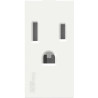 Toma Americana 15A 250V 2P+T  Blanco
