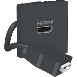 Toma HDMI Precableada Grafito