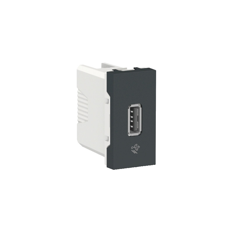 Toma USB 2.0 1A 127/220V Grafito