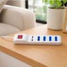 Alargador 4 pos 10A 2P+T 3m C/Switch y 2 USB Ekoline