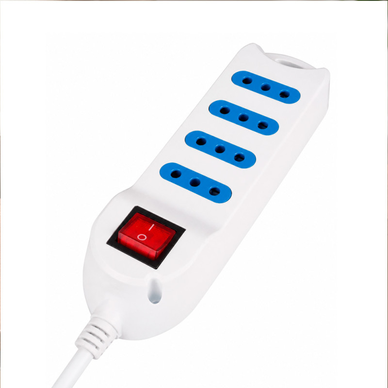 Alargador plano 4 pos 10A 2P+T 3m Ekoline