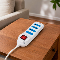 Alargador plano 4 pos 10A 2P+T 3m Ekoline