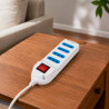 Alargador plano 4 pos 10A 2P+T 3m Ekoline