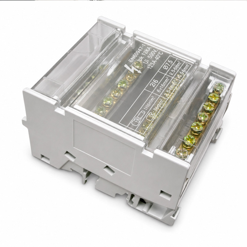 Borne Tetrapolar 125A 2 x 16 mm + 5 x 10 mm Ekoline
