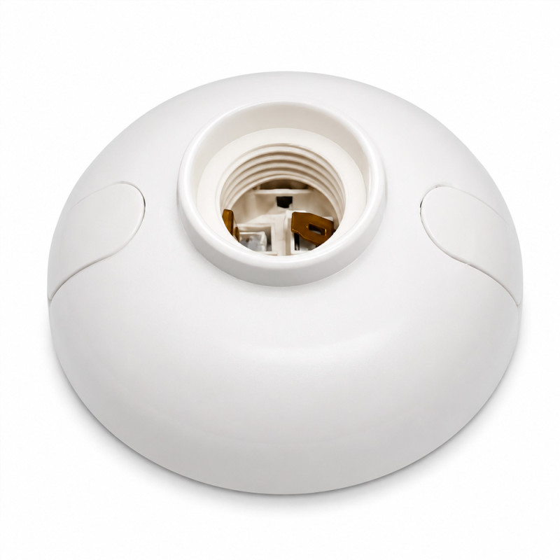 Portalampara Base Recta Ovalado Blanco E-27 Ekoline