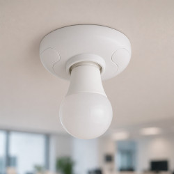 Portalampara Base Recta Ovalado Blanco E-27 Ekoline