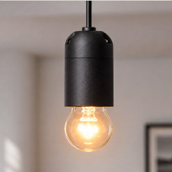Portalámpara E-27 Negro Ekoline