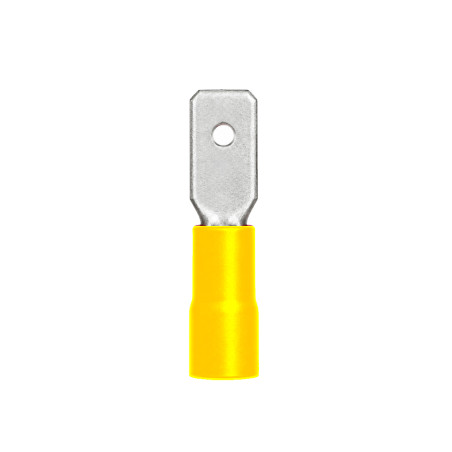 Terminal Macho Paleta Media Aislación 12-10 AWG 6.35mm Amarillo Ekoline