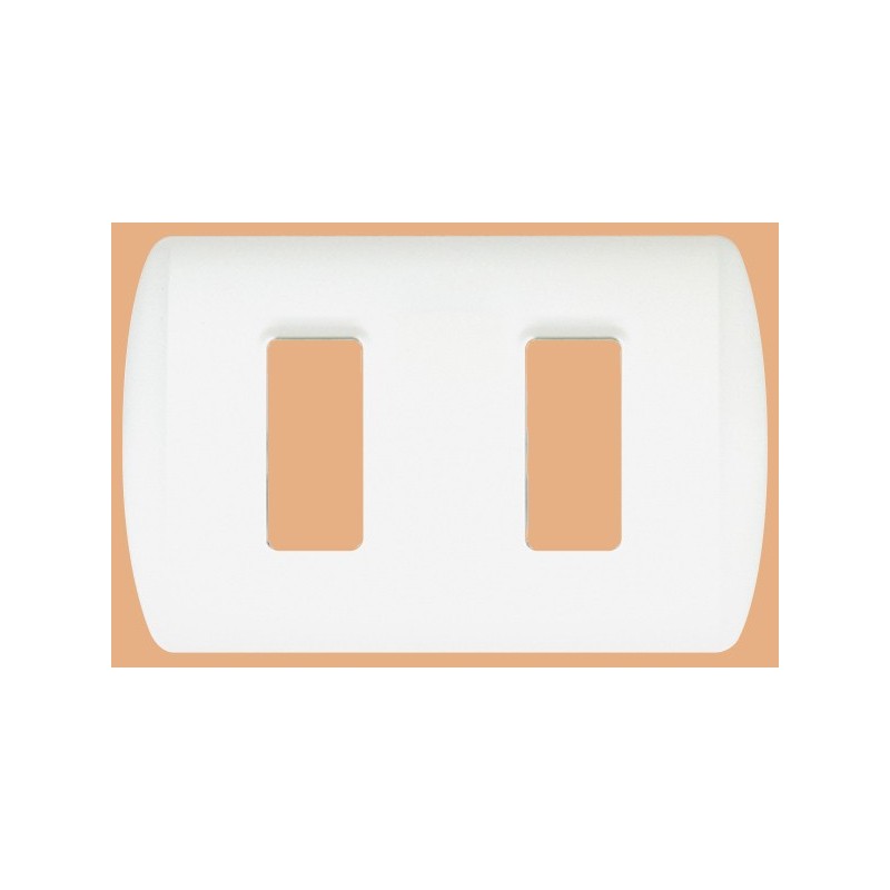 Placa 2 Modulos C/Soporte Blanca Bticino