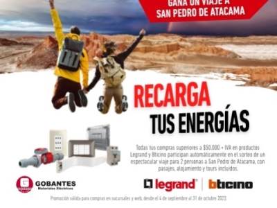 Recarga energías y gana un viaje a San Pedro de Atacama con Legrand y Bticino